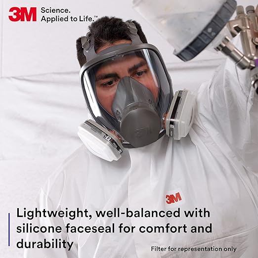 3M Full Facepiece Reusable Respirator 6800, Large Lens, ANSI High Impact Eye - Image 3
