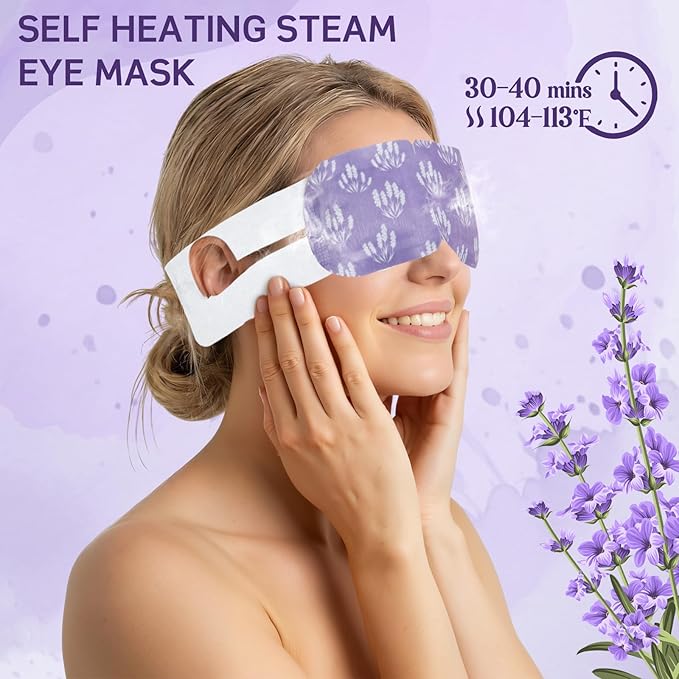 50 Pcs Steam Eye Masks for Dry Eyes Lavender Self Heated Steam Warm Eye Mask - Image 6