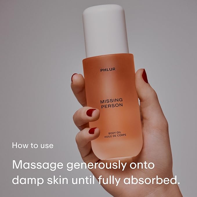 PHLUR Missing Person Body Oil, 4 Fl Oz – Skin Musk Bergamot & Jasmine Scented - Image 4