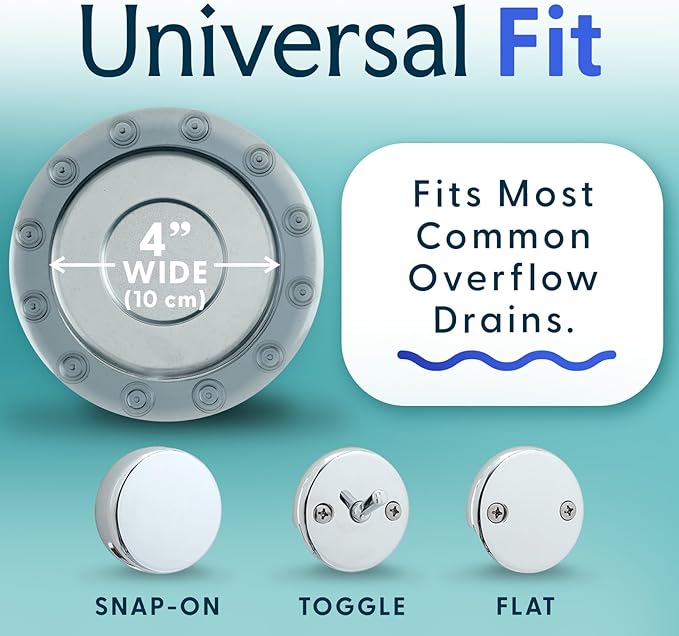 SlipX Solutions Bottomless Bath Overflow Drain Cover - Image 4