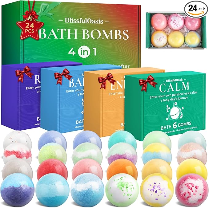 BlissfulOasis Bath Bombs Set, Mother's Day, Valentine's Day Present Giving by BlissfulOasis