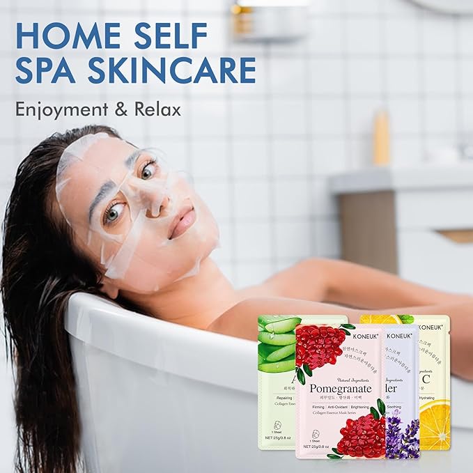 KONEUK 126 Pack Sheet Face Masks Skincare, Bulk Facial Mask Gifts Set - Image 7