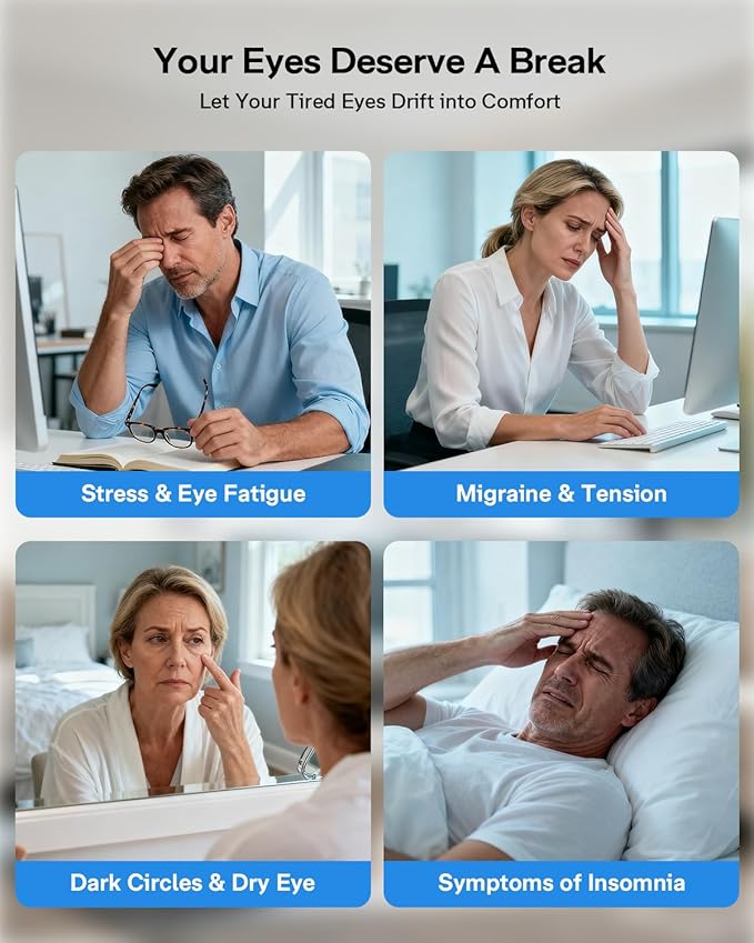 Eye Massager, Heated Eye Mask for Migraines/Strain/Dry Eyes Relief, Smart Sleep - Image 7