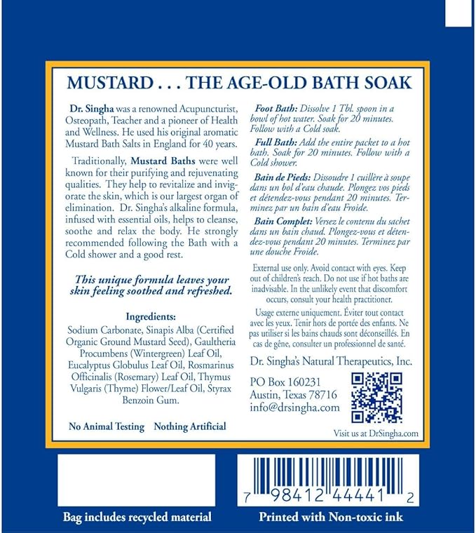Dr. Singha's Mustard Bath, Therapeutic Bath Salts) - Image 3