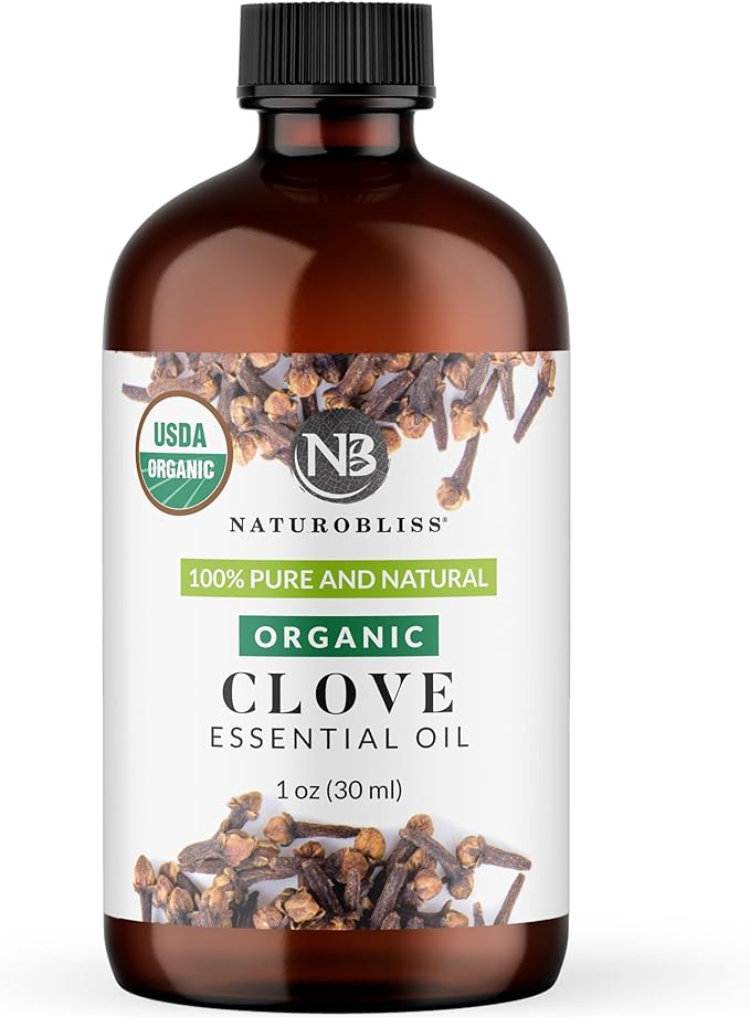 NaturoBliss Organic Clove Essential Oil 1 oz – 100% Pure, Undiluted by NaturoBliss
