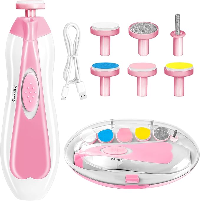 Qunlions life Baby Nail Trimmer Electric, 6 in 1 Rechargeable Baby Nail by Qunlionslife