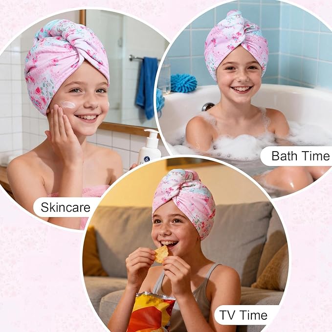 2 Pack Microfiber Hair Towel Wrap - Image 7