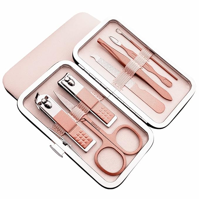 QURIPE 7pcs Manicure Set, Nail Clippers Kit, Stainless Steel Manicure Kit by QURIPE