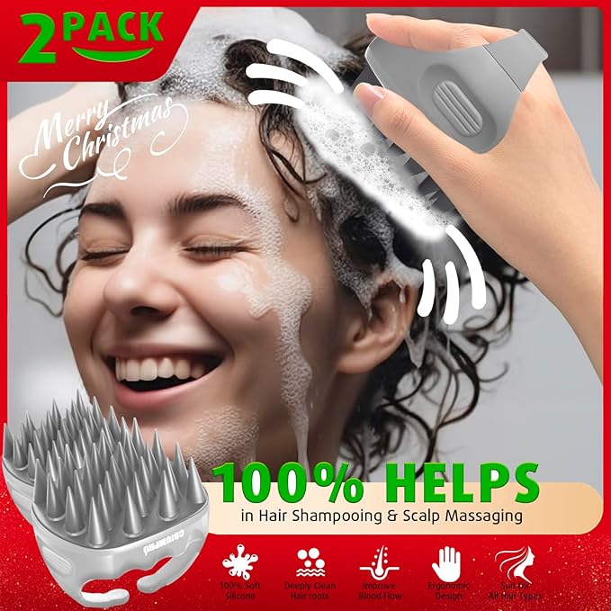 Cbiumpro 2-Pack Scalp Massager Shampoo Brush, Ultra Soft Silicone Scalp - Image 3