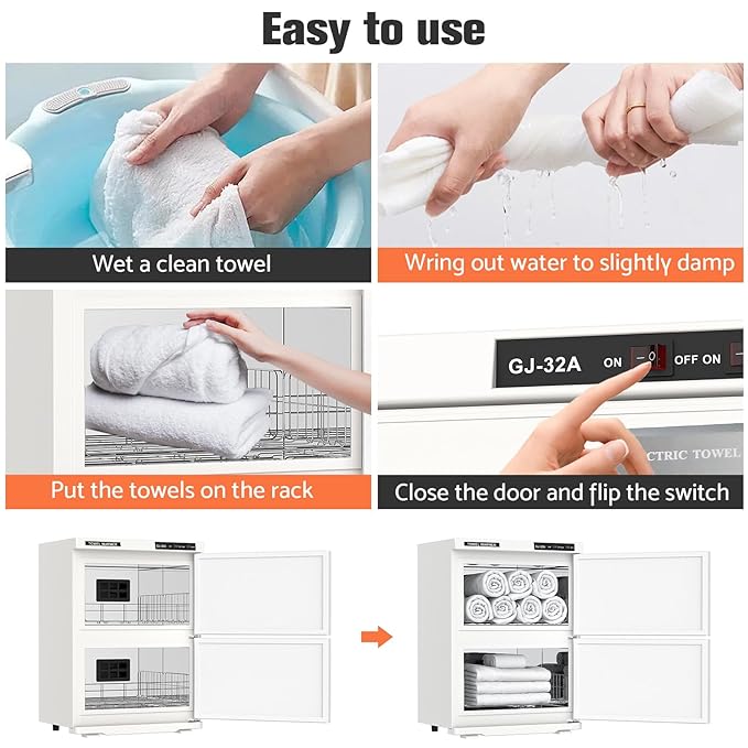 Kikihouse Hot Towel Warmer, 32L Large Capacity Hot Towel Cabinet, Facial Towel - Image 7