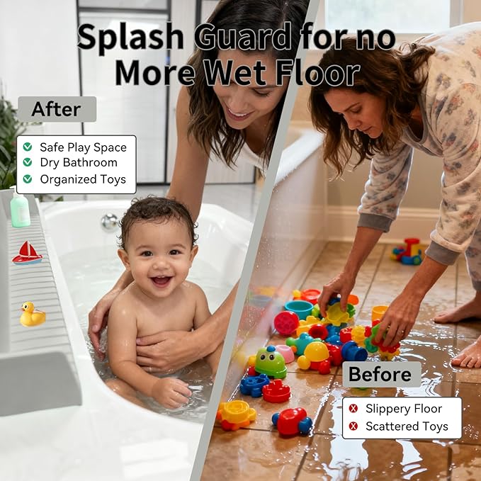 Bathtub Splash Guard for Tub Kids - 31IN Silicone Splash Guard - Image 4