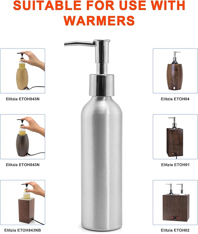 Elitzia ETAW02S ETAW03 Massage Oil Warmer Use Metal Pump Bottle Dispenser 1 - Image 7