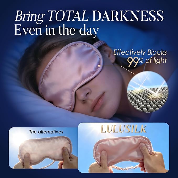 LULUSILK Mulberry Silk Sleep Eye Mask Blindfold - Image 4