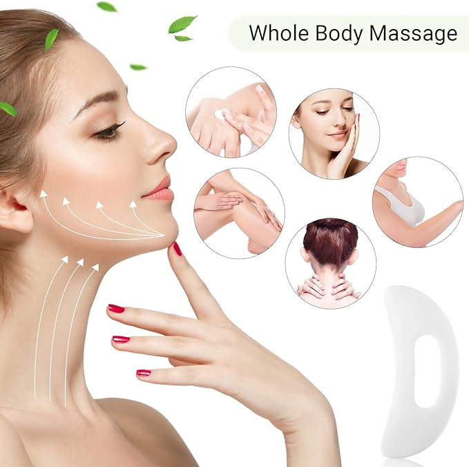 Treela 5 Pcs Gua Sha Facial Tools Set and 1 Pcs Body Gua Sha Massage Tool - Image 5