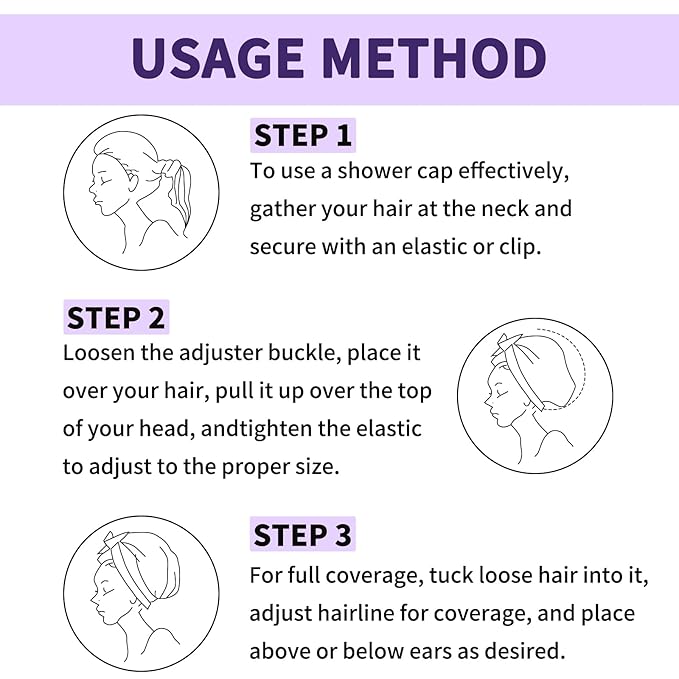 1 PCS Shower Cap, Double Layer & Adjustable Bathing Cap - Image 7
