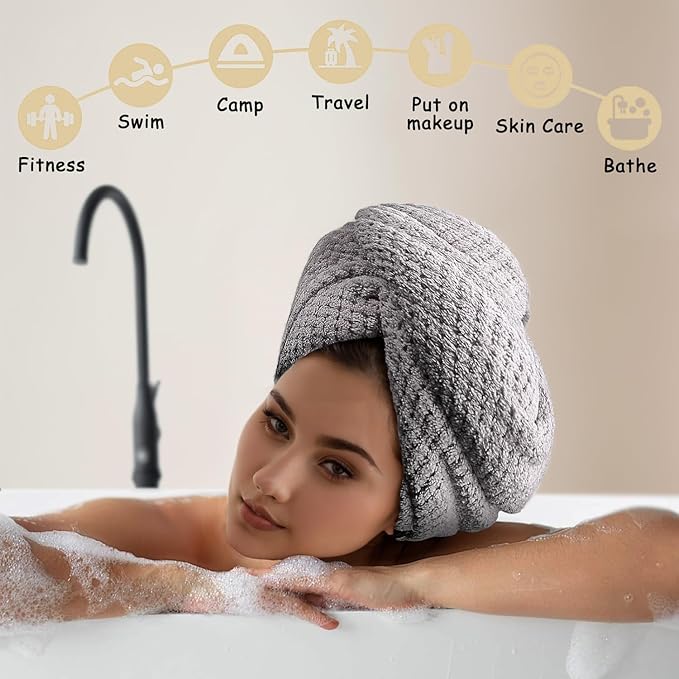 3 Pack Microfiber Hair Towel Wrap - Image 7