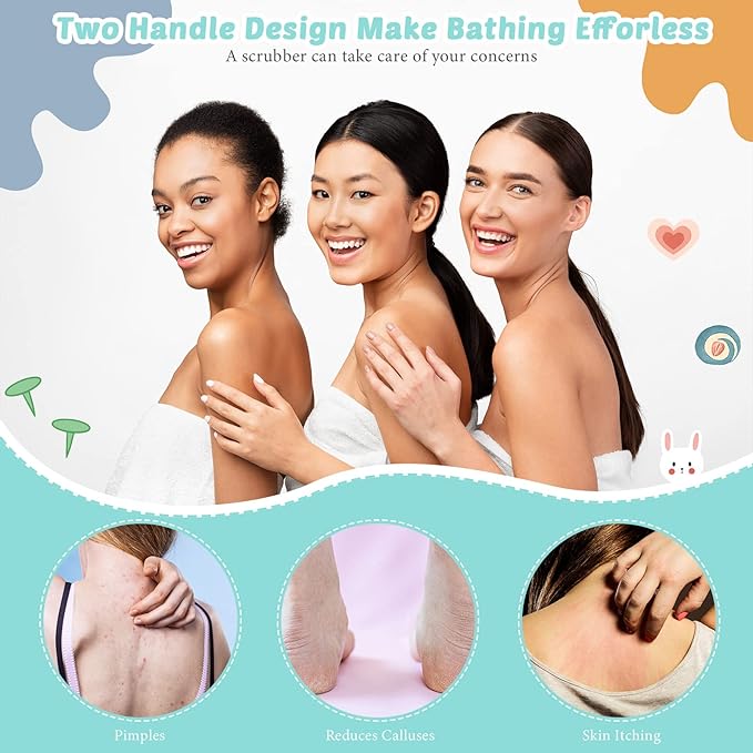 4 Pack Exfoliating Washcloth Back Scrubber Set, 2 Exfoliating Body Scrubber - Image 5
