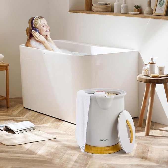 COSTWAY Bucket Style Towel Warmer, Fragrance Holder, Fits up to Two 40” x 70” - Image 2