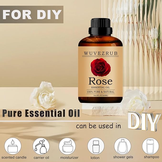 Rose Essential Oil, 240ML Pure and Natural - Image 3