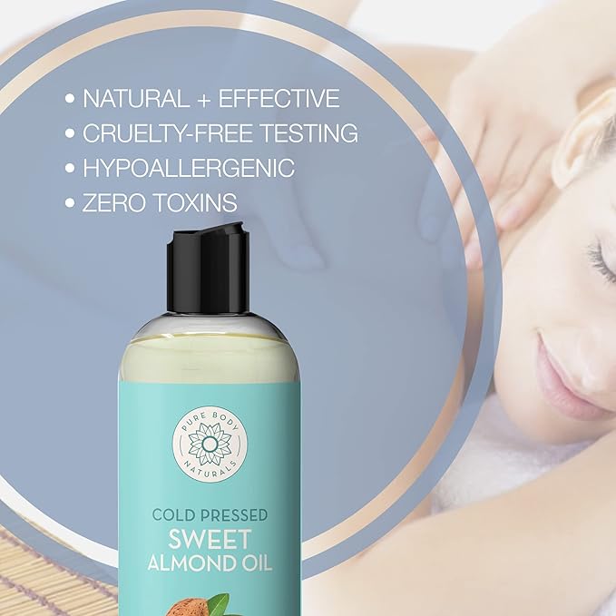 Pure Body Naturals Sweet Almond Oil - Image 3
