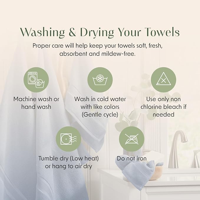 Springtree Home Luxury Bamboo Rayon Bath Towel Set of 4 | 35% Bamboo Rayon - Image 8