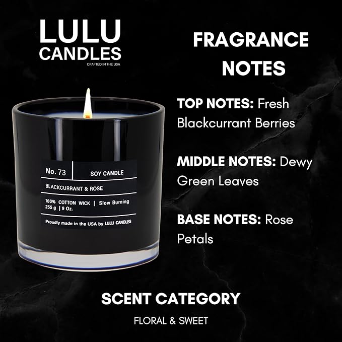 Lulu Candles | Blackcurrant & Rose | Smells Musky & Floral | Luxury Scented Soy - Image 2