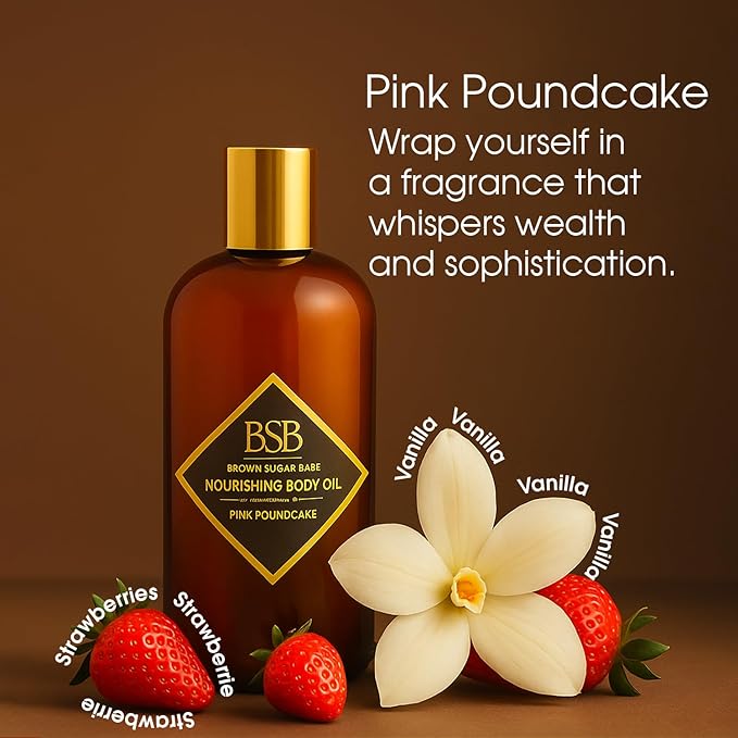 Brown Sugar Babe Pink Poundcake Body Oil, Nourishing Scented Oil - Image 2
