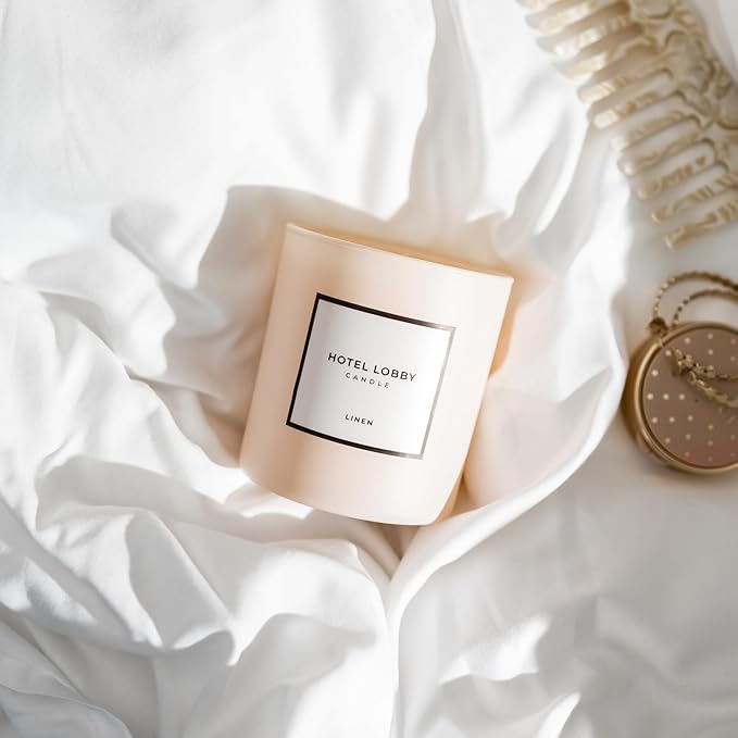 Hotel Lobby Linen Candle – Luxury Hand-Poured 9.75oz 100% Soy Wax - Image 4