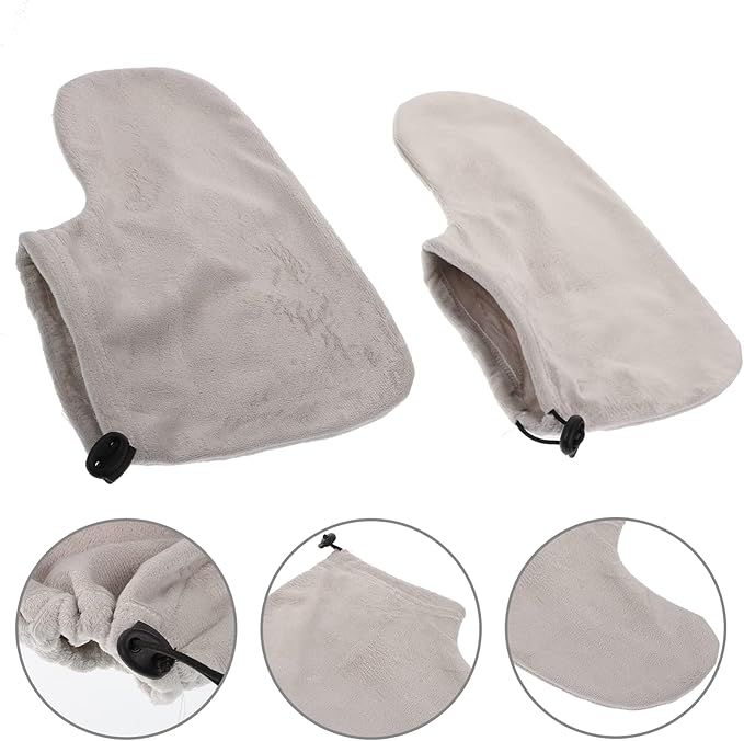 Beaupretty 3 Pairs Wamer Mitts Thermal Cloth Terry Beauty Wraps Hot Cotton - Image 3