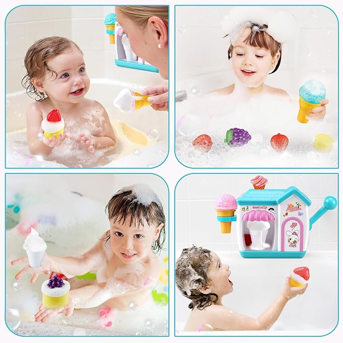 Gretex Toddler Bath Toys for 3 4 5 6 7 8 Years Old Girls, Bubble Ice Cream - Image 3