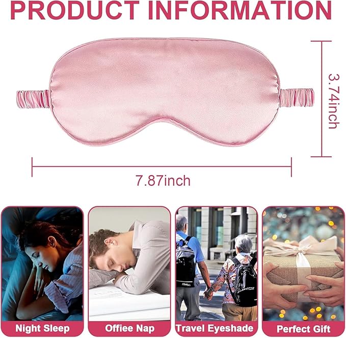2Pack Silk Sleep Mask, IEKEODI Eye Mask - Image 5