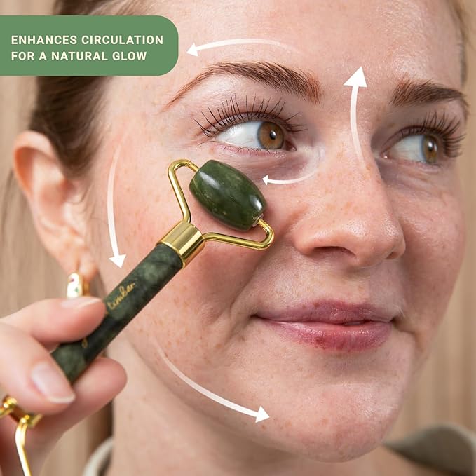 jade & timber Jade Roller & Green Sandalwood Gua Sha Set – Facial & Body - Image 7
