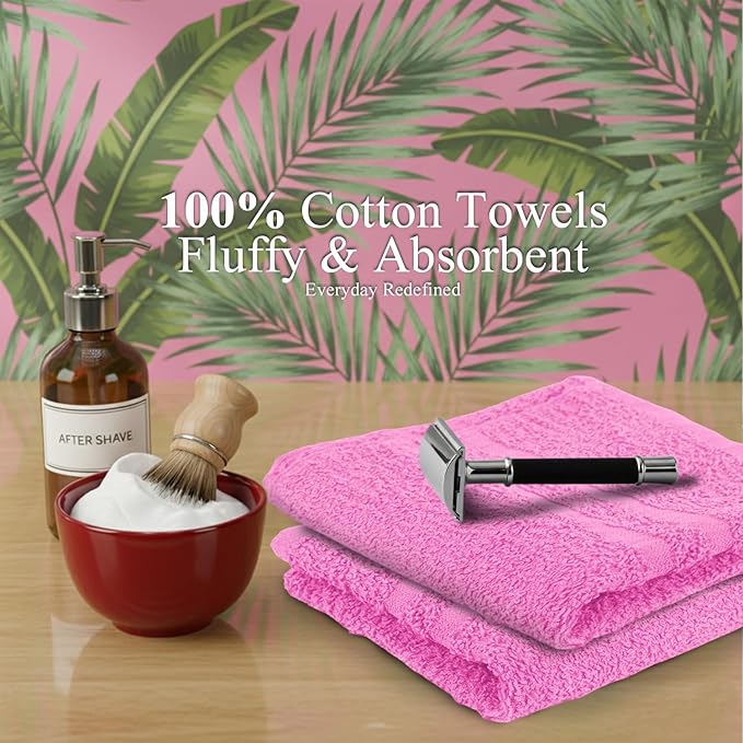 24 Pack Pink Hand Towels 100% Cotton Spa Towel – 16x27 inches Highly Absorbable - Image 5