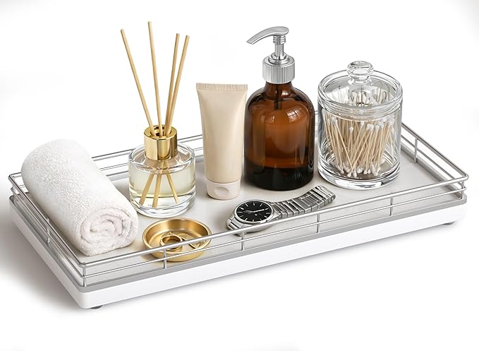 Bathroom Vanity Tray for Countertop, Bathroom Organizer for Soap, Perfume & by Focusonit