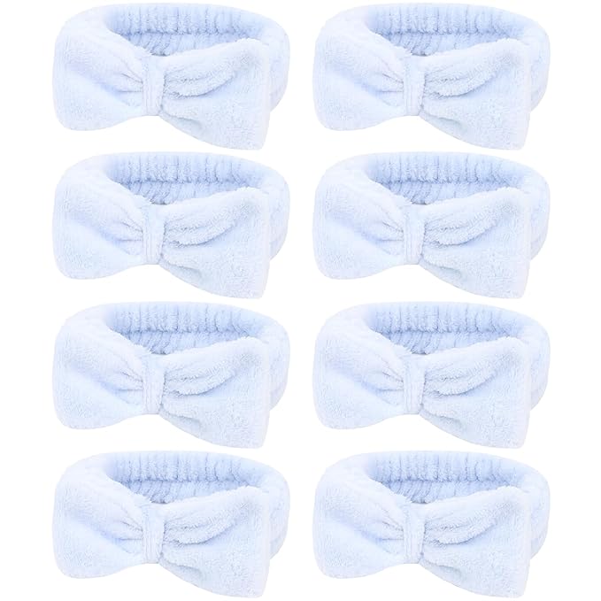 Semato 8 Pcs Blue Spa Headband Bachelorette Party Favor Set Skincare Headbands by Semato