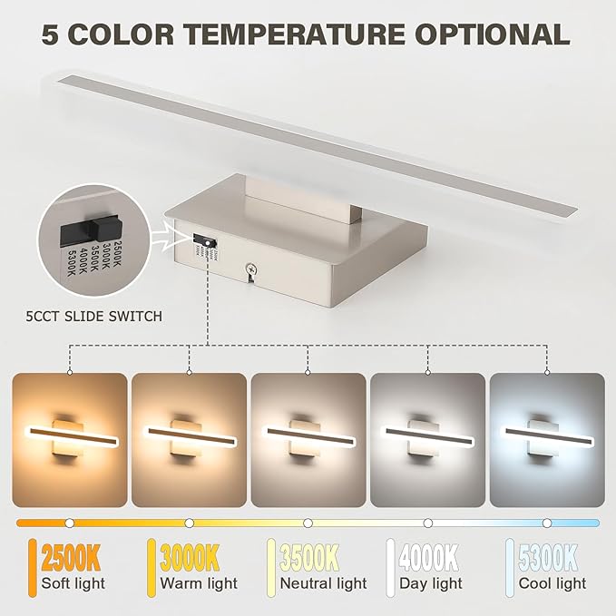 JUSHENG Brushed Nickel Vanity Lights - Image 2