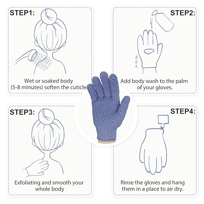 Evridwear Exfoliating Dual Texture Bath Gloves - Image 5