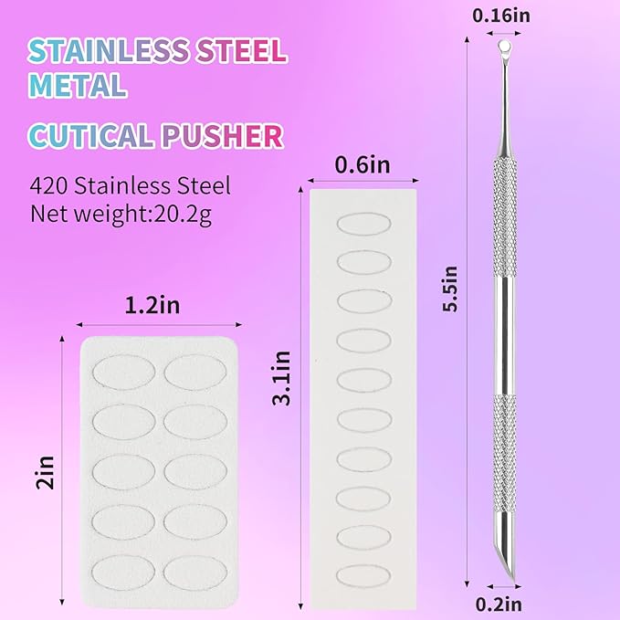 Pre-Treatment Cuticle Pusher, ASTONFOG Dual Ended Cuticle Remover Russian Prep - Image 2
