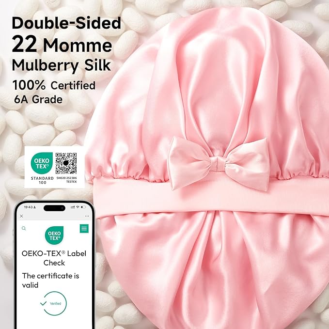 Umisleep Double-Sided 100% 22 Momme Mulberry Silk Bonnet - Image 2