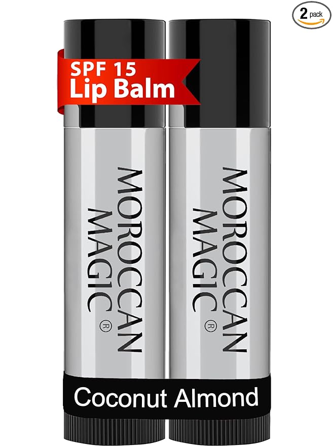 Moroccan Magic Coconut Almond SPF 15 Lip Balm | Argan Oil & Essential Oils | by MoroccanMagic