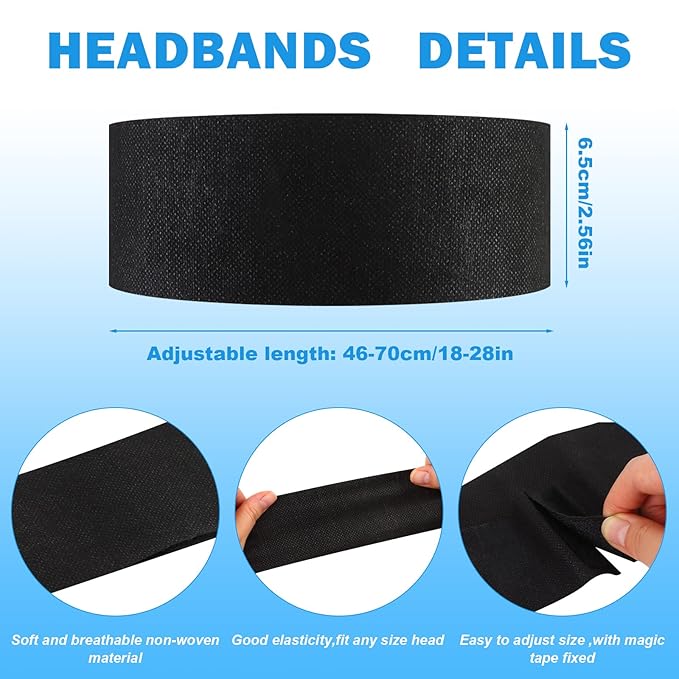 128 Pieces Disposable Spa Facial Headbands Stretch Non-Woven Facial Headband - Image 2