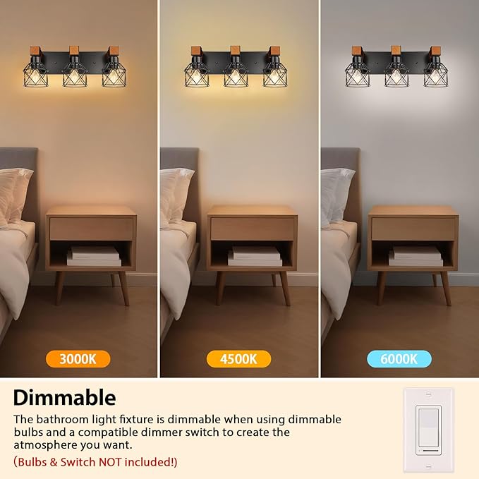 3-Light Farmhouse Vanity Lights - Image 4