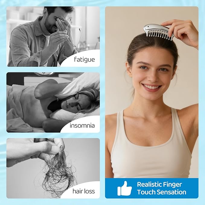 Metal Scalp Massage Tool Gua Sha Facial Tools, Portable Massage Comb - Image 5