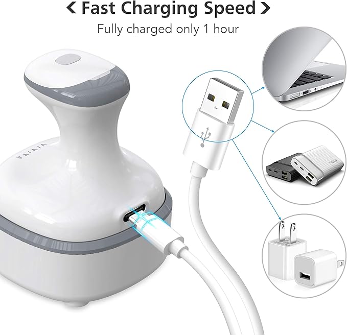 VIVIYA Electric Scalp Massager, Portable Rechargeable Head Massager - Image 7