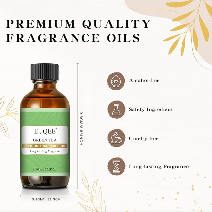 EUQEE Green Tea Fragrance Oils, 2.02 Fl oz/ 60ml Essential Oils - Image 3