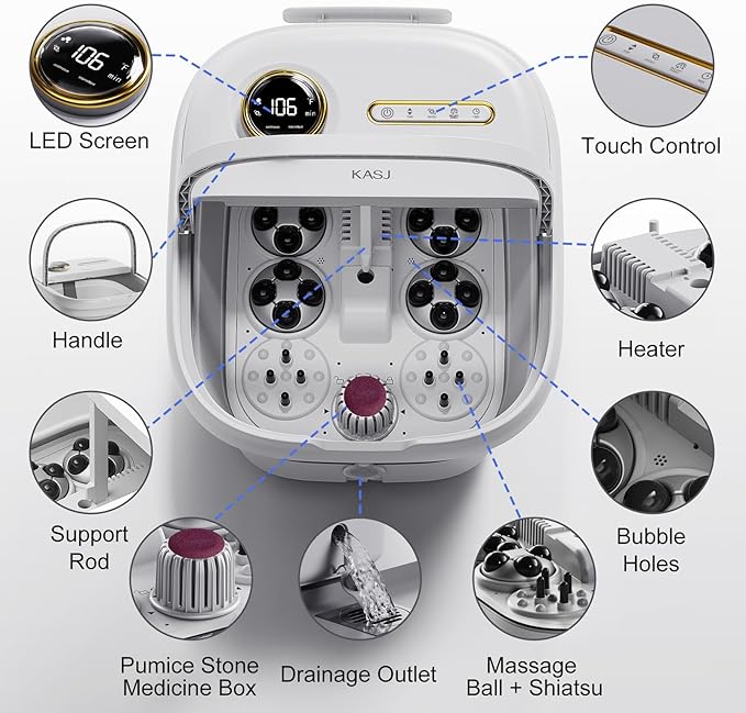 KASJ Collapsible Foot Spa with Electric Rotary and Hydro-Jet Massage, Foot Bath - Image 2