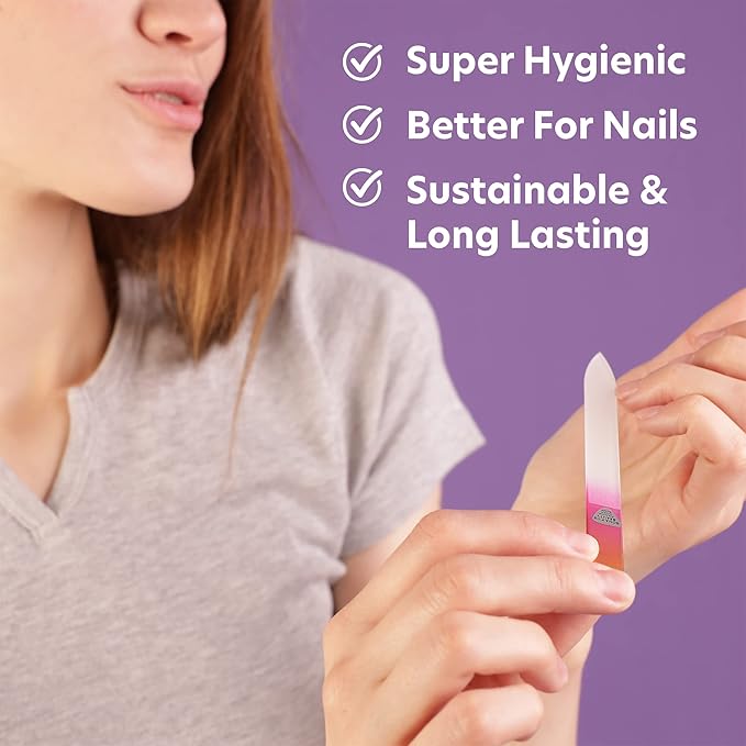 Bona Fide Beauty Glass Files for Nails, Professional Manicure Glass Fingernail - Image 3