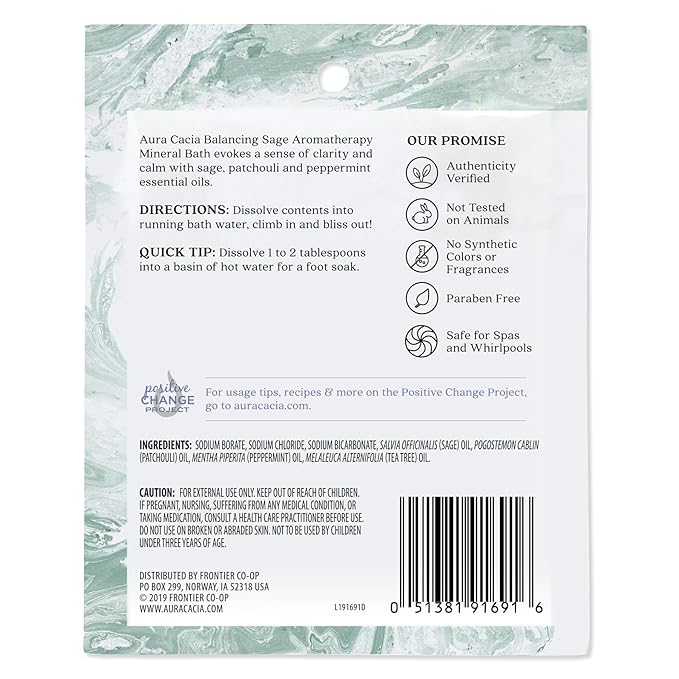 Aura Cacia Sage Mineral Bath 2.5 oz. - Image 2