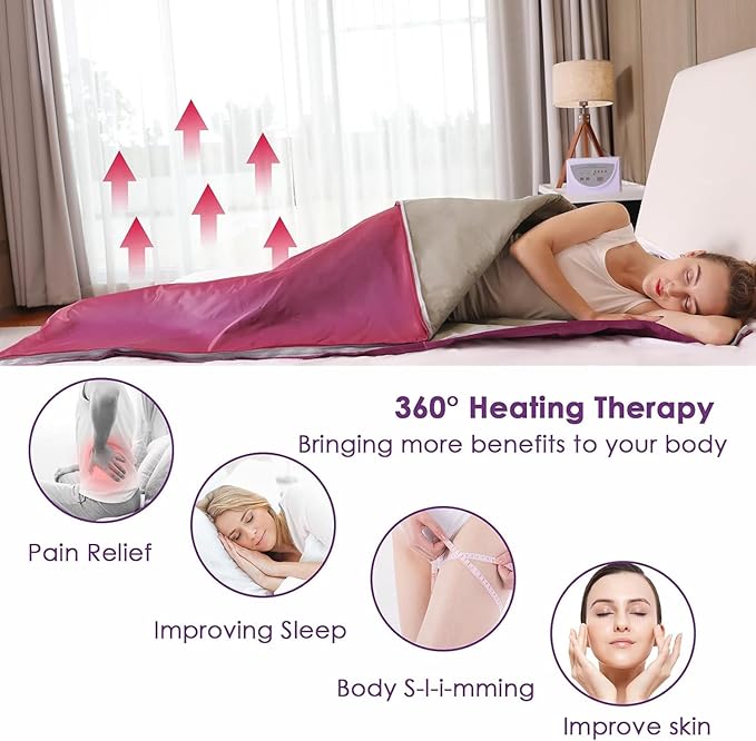 Natural Jade and Tourmaline Heat Far Infrared Sauna Blanket Home Sauna Bed - Image 3