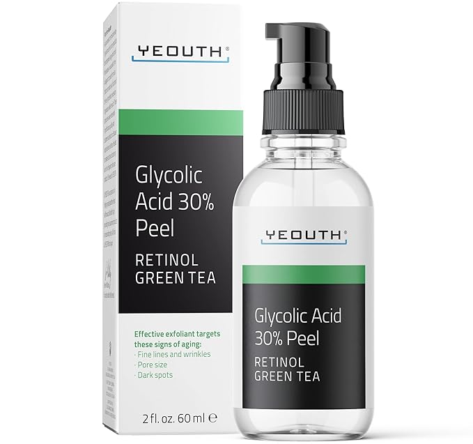 YEOUTH Glycolic Acid Peel for Face, At Home Chemical Exfoliator AHA 30% by YEOUTH